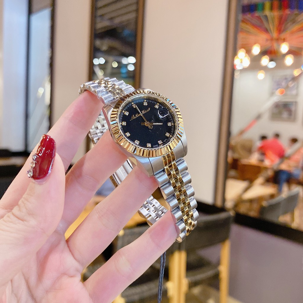 Đồng Hồ Nữ Mathey-Tissot Mathey II Quartz Crystal Black D710BN