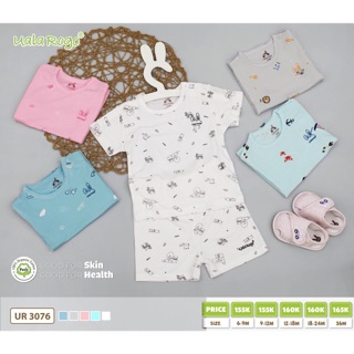 [Uala & rogo] bộ cộc tay uala rogo cài vai chui đầu chất petit và bộ cotton cho bé mẫu mới