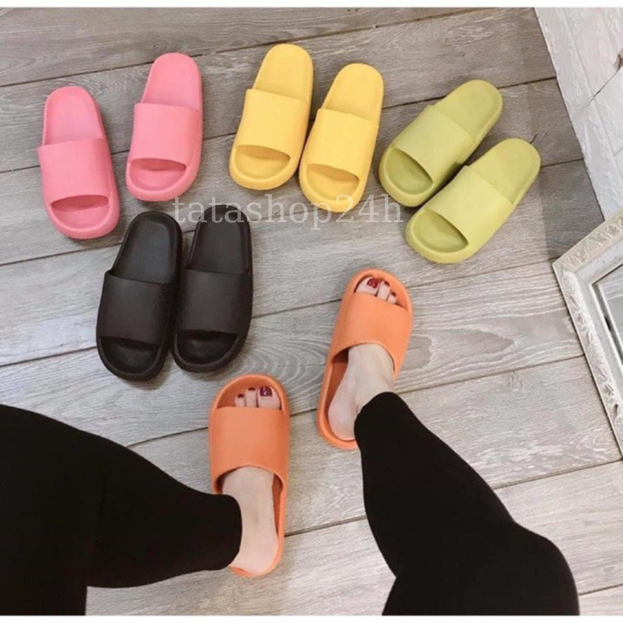 Dép Bánh Mì Thông Hơi Quai Ngang Siêu Nhẹ Nữ Cao 4,5cm Đi Mưa Siêu Hot - DL024