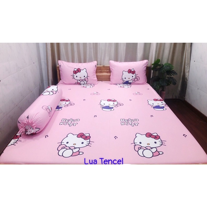 BỘ DRAP VẢI TENCEL SIÊU MỀM MÁT Size 1m8x2m (inbox chọn mẫu)