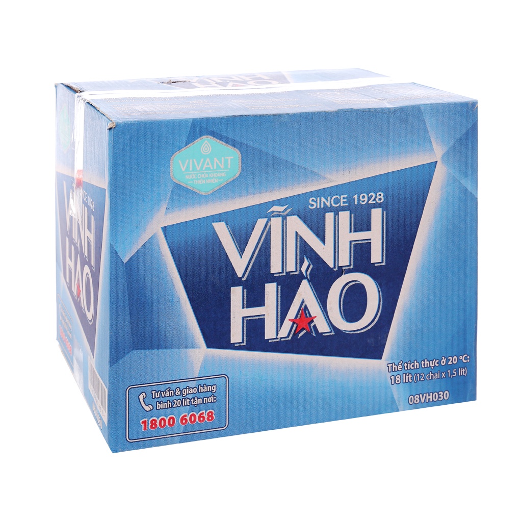 Thùng Nước Khoáng Vĩnh Hảo 1.5l