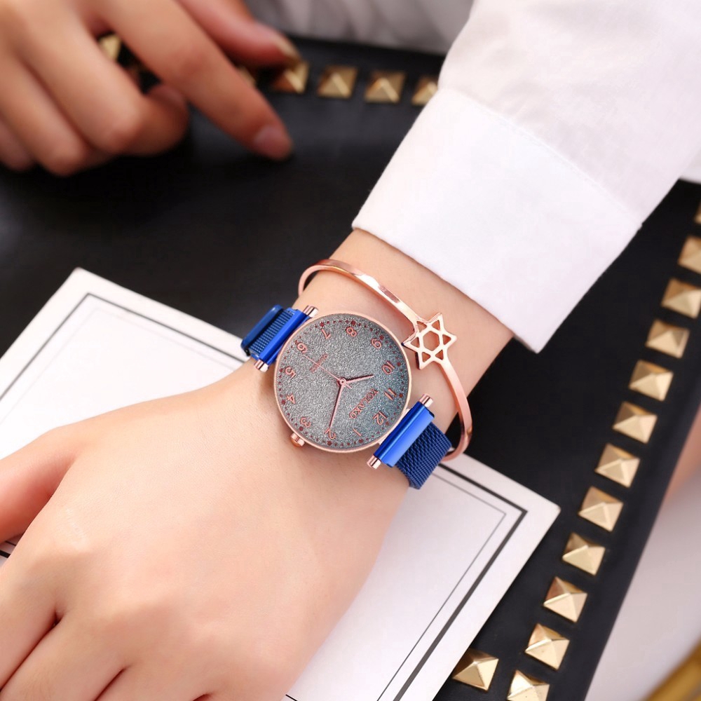 Đồng hồ nữ dây thép không gỉ viền màu gradient | BigBuy360 - bigbuy360.vn