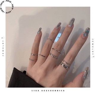 [Nhập mã LISA20K giảm 20k đơn hàng từ 70K] Set 7 nhẫn phong cách Hàn Quốc