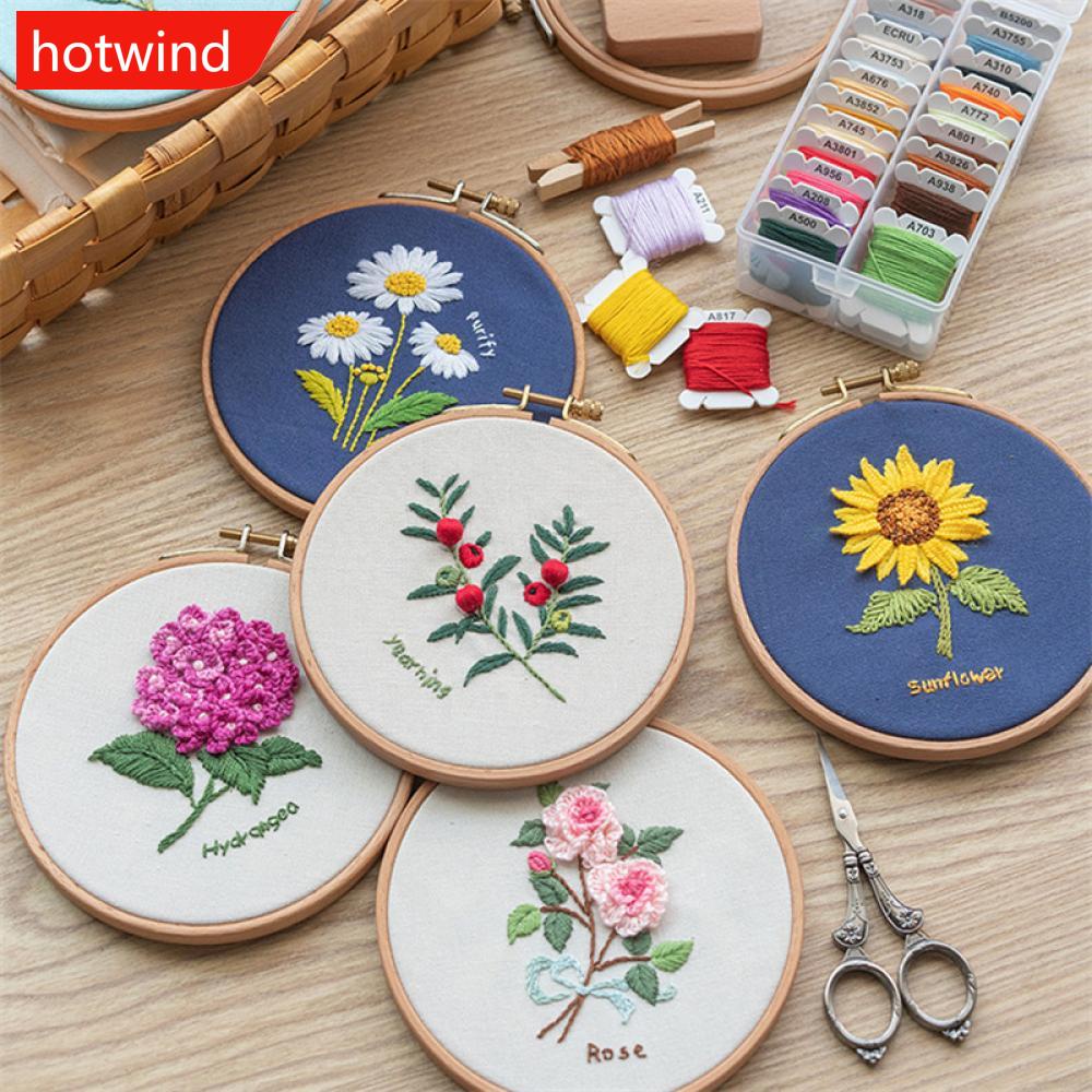 Bộ Tranh Thêu Chữ Thập Thủ Công Tự Làm Họa Tiết Hoa Xinh Xắn A6V5