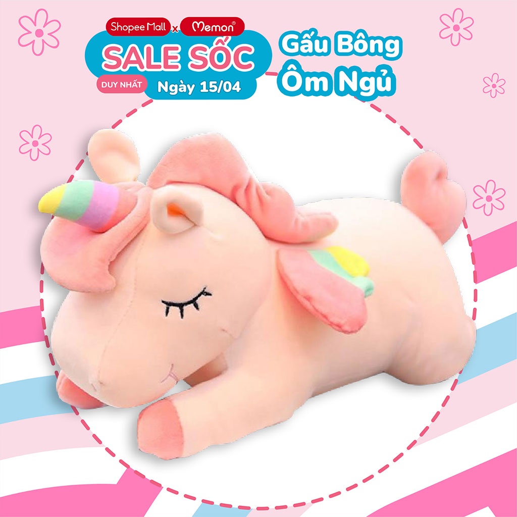 [Mã LIFEMALL2505 giảm 10% đơn 250K] Gấu Bông Unicorn Nằm, Shop Memon Cao Cấp.