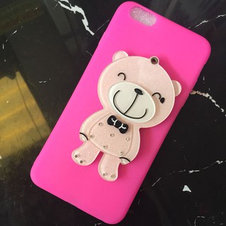 IPhone 6 plus / 6s plus Ốp lưng dẻo hồng gương hình chú gấu