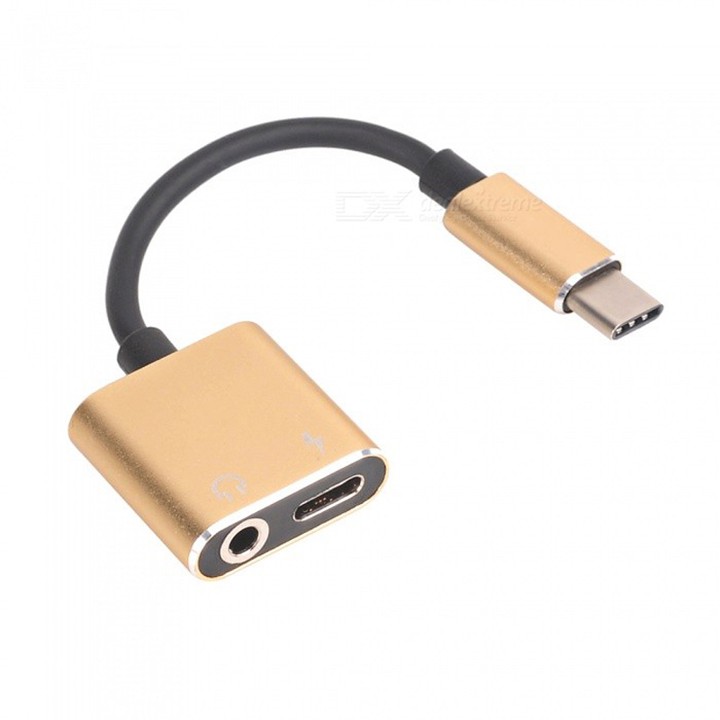 Cáp Chuyển Cổng Type C ra 2 Đầu Sạc Và Jack 3.5mm MBS 0839