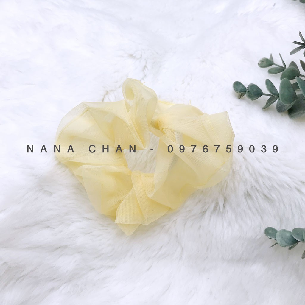 [I015] Buộc tóc scrunchies voan trơn cho bé