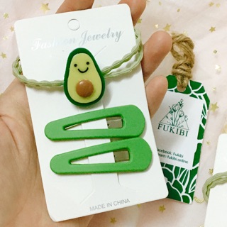 SET CỘT TÓC - KẸP TÓC QUẢ BƠ 3 MÓN ẢNH THẬT