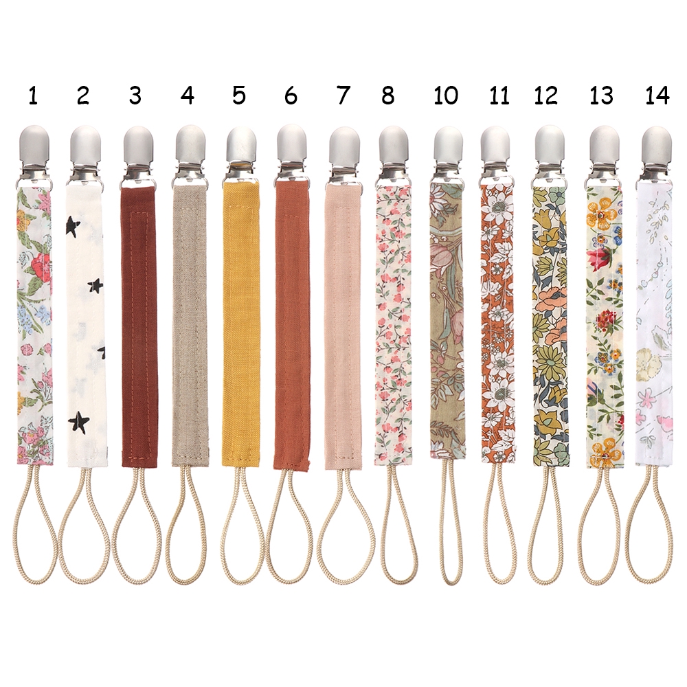 LAYOR Printing New Infant Feeding Linen Cotton Anti-fall Pacifier Clip