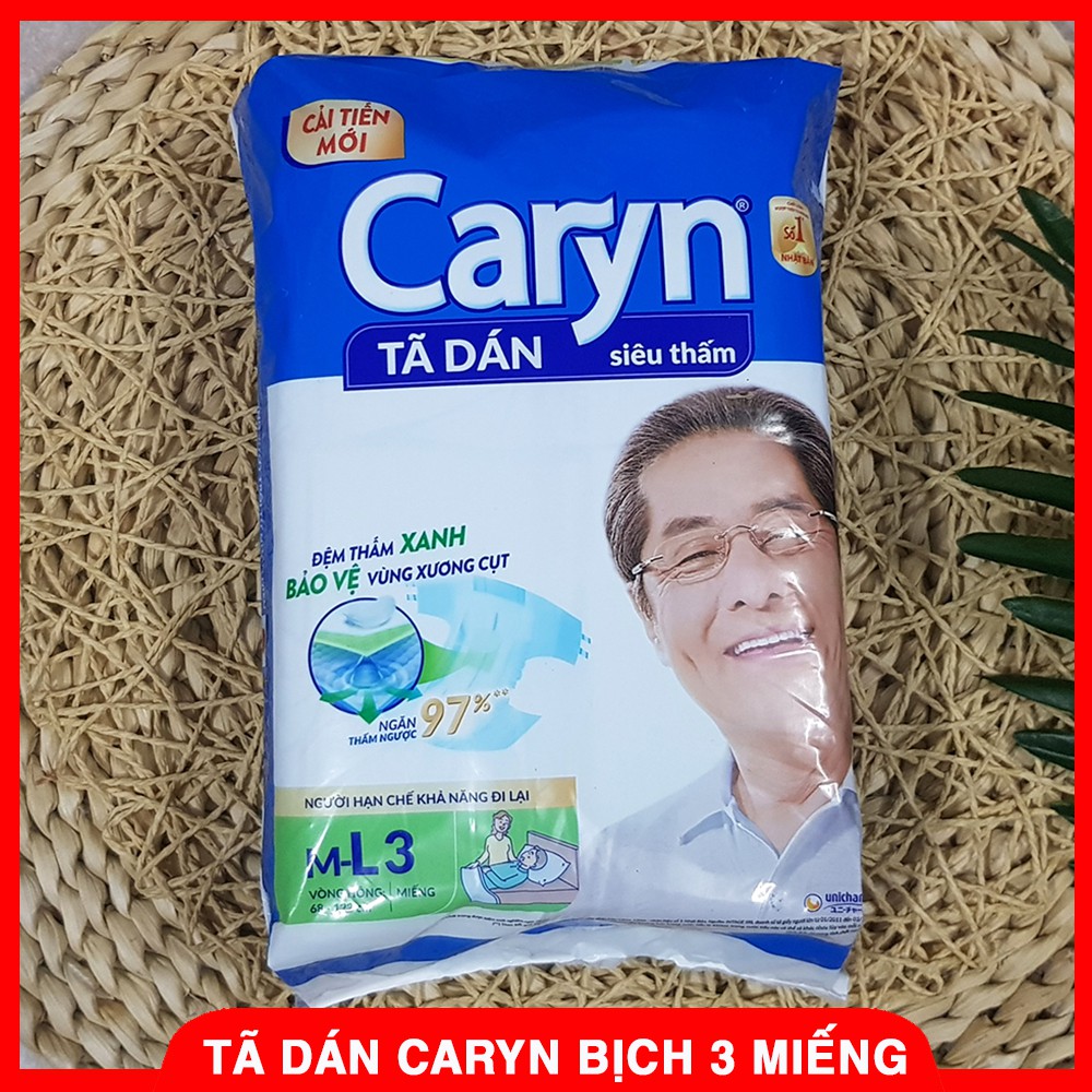 [Mã SKAMPUSH9 giảm 10% đơn 200K] Bịch 3 Miếng Tã Dán Caryn Cho Mẹ Sau Sinh Size M-L3