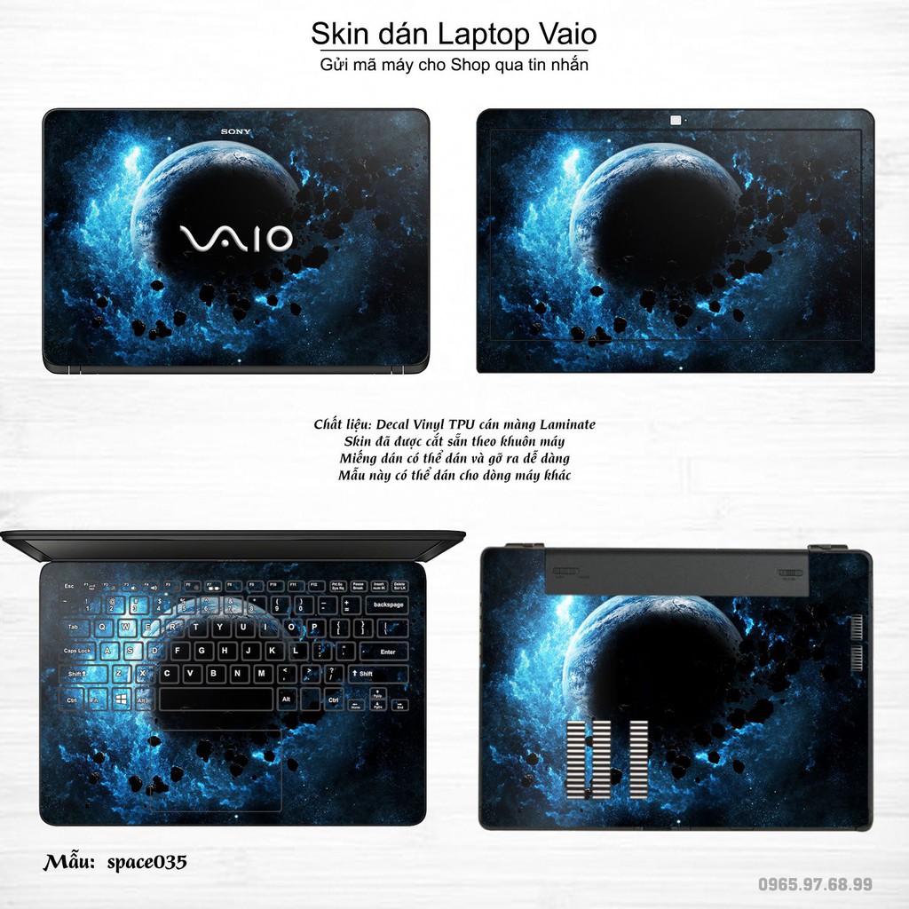 Skin dán Laptop Sony Vaio in hình không gian nhiều mẫu 6 (inbox mã máy cho Shop)