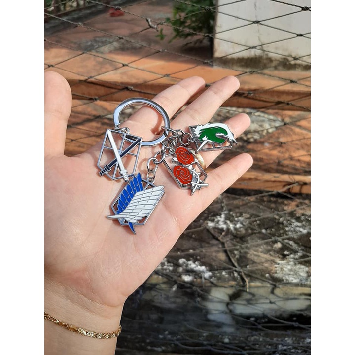 [ 2cm ] Móc khóa hợp kim logo các binh đoàn trong Đại chiến người khổng lồ - AOT - Baystore