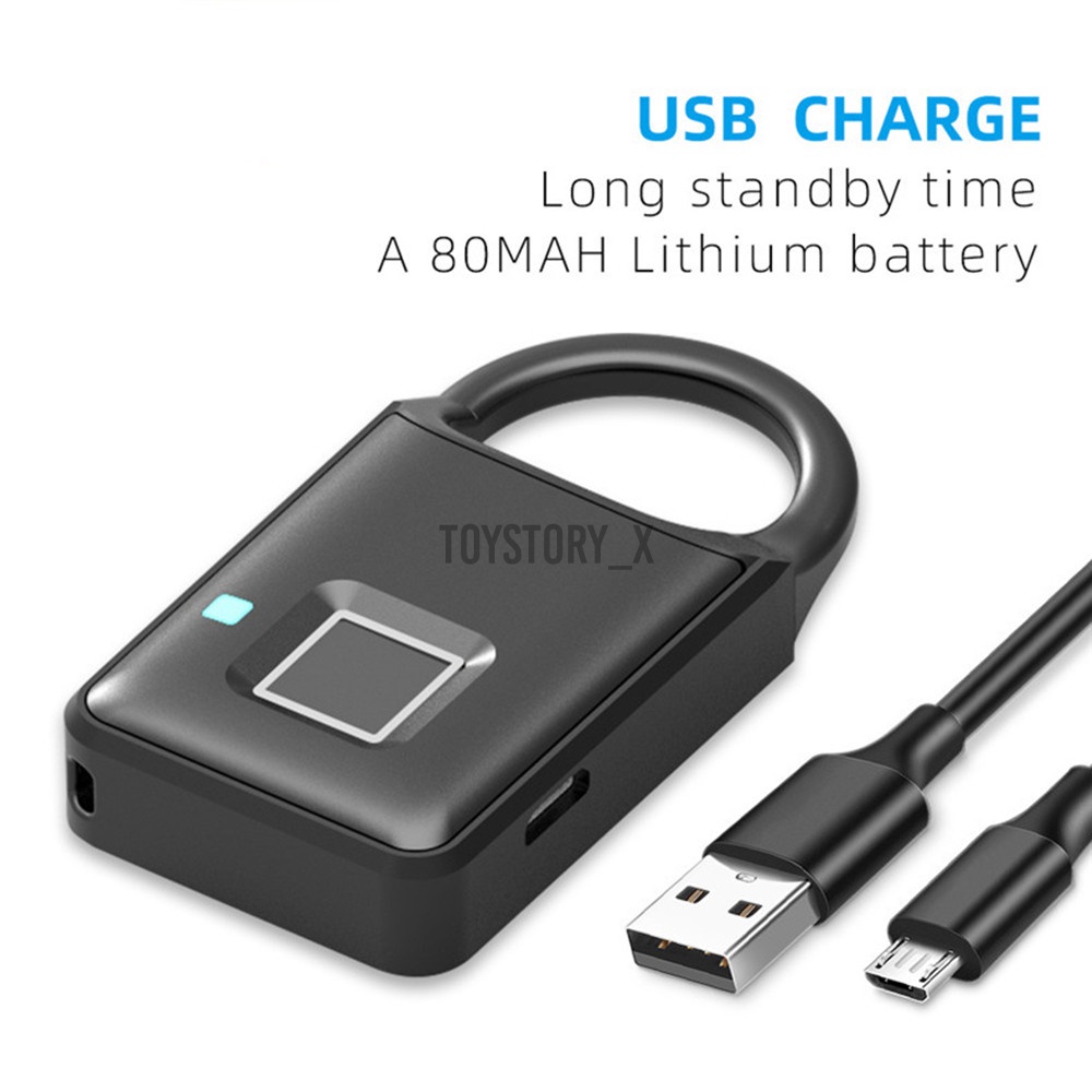 Ổ Khóa Vân Tay Thông Minh Không Thấm Nước Có Cổng Sạc Usb Dùng Cho Vali Du Lịch