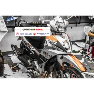 Tem trùm Sirius cam xám đen Fi, độ team decal xe máy si spark rẻ đẹp