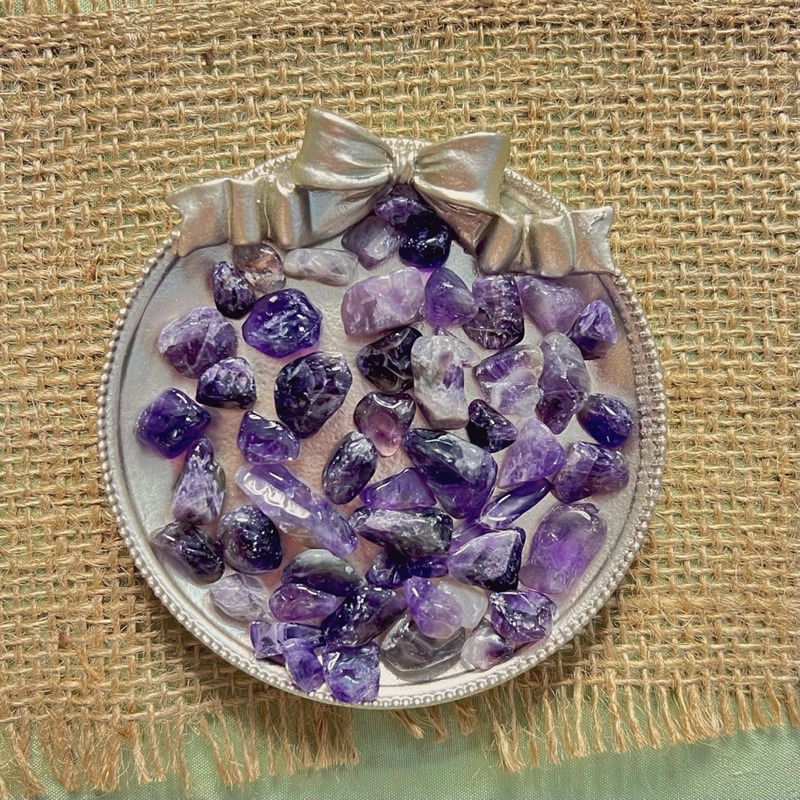 Đá vụn bóng thiên nhiên màu tím đậm Amethyst size nhỏ làm handmade, sưu tầm, reiki, thanh tẩy, thiền định