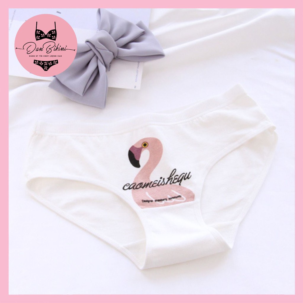 Quần Lót Nữ Cotton 100% kháng khuẩn thoáng mát ❤️ Quần Chip dễ thương hồng Flamingo mã B807