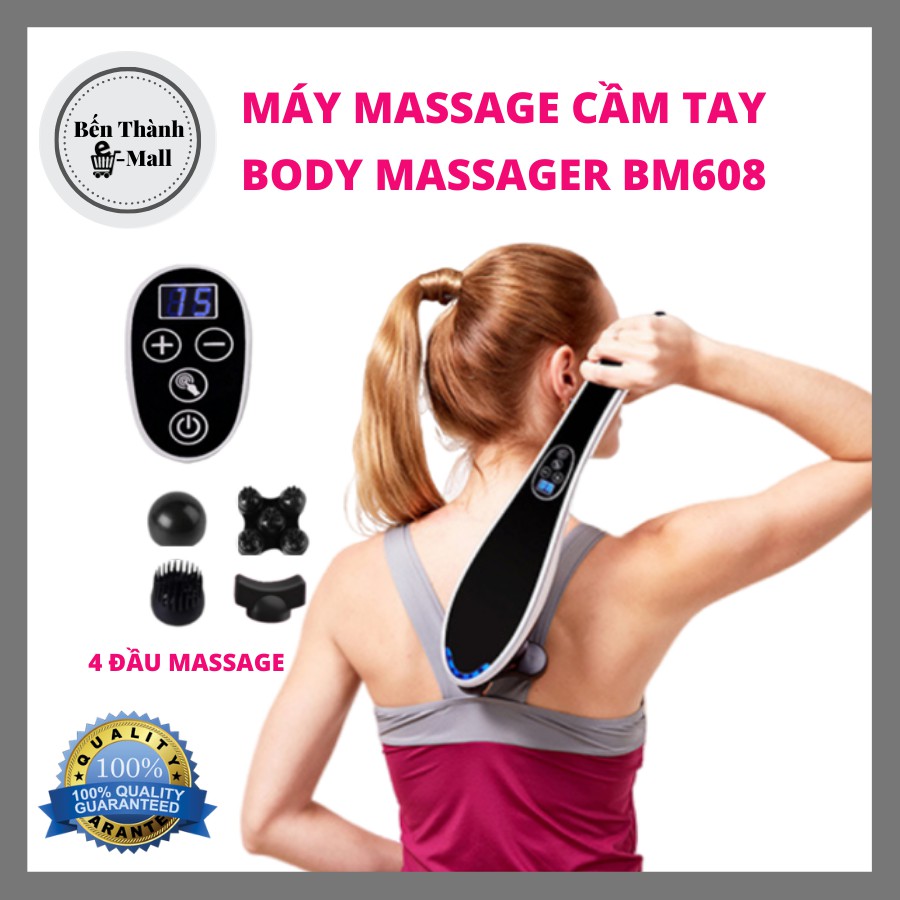 ✈️ [Freeship] MÁY MASSAGE CẦM TAY BODY MASSAGER BM608 [Màn LED hiển thị] [4 đầu massage chuyên dụng]