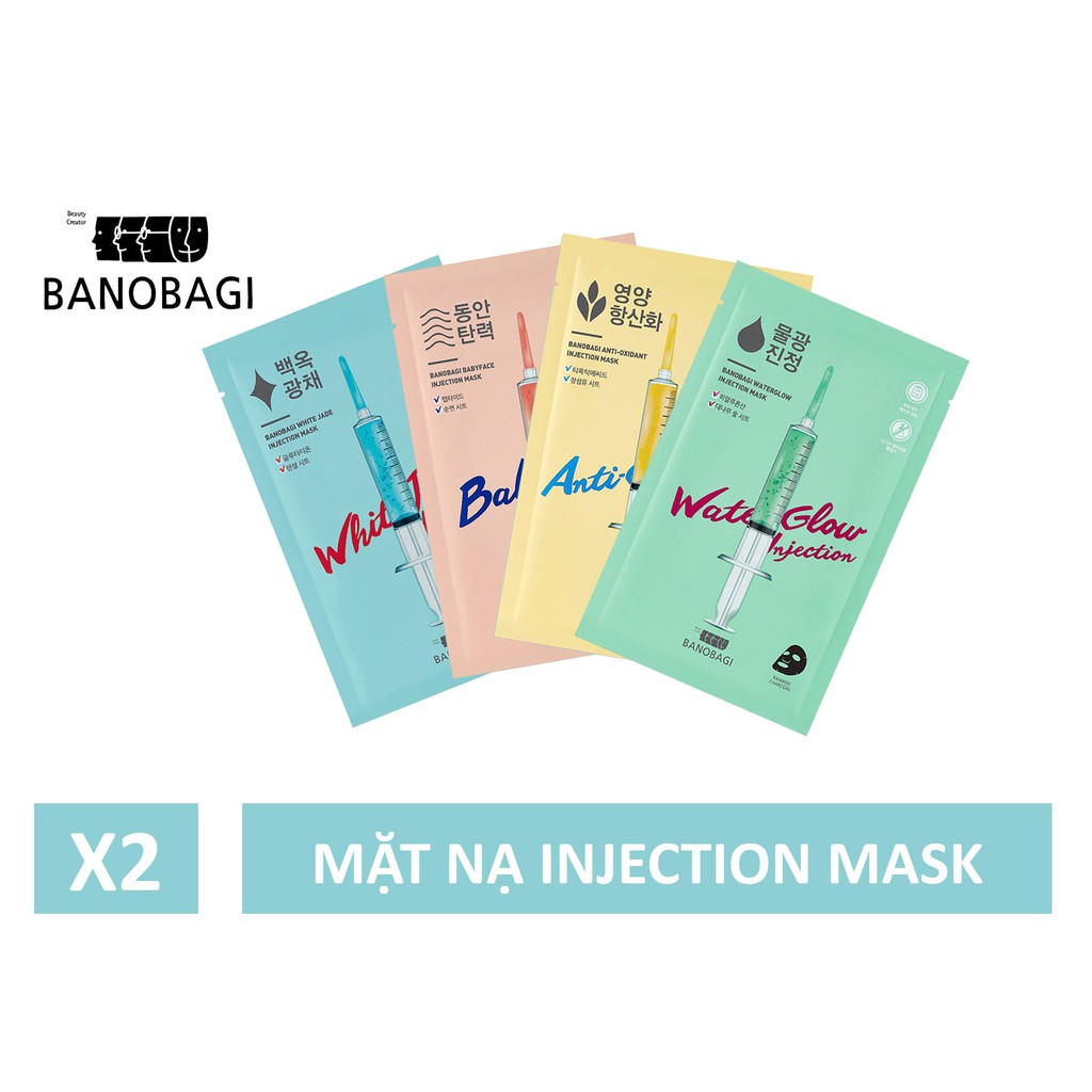 Combo 4 Mặt Nạ Siêu Dưỡng Da "Ống Tiêm" Banobagi Injection Mask 30ml (X2 Thấm Thấu Da)