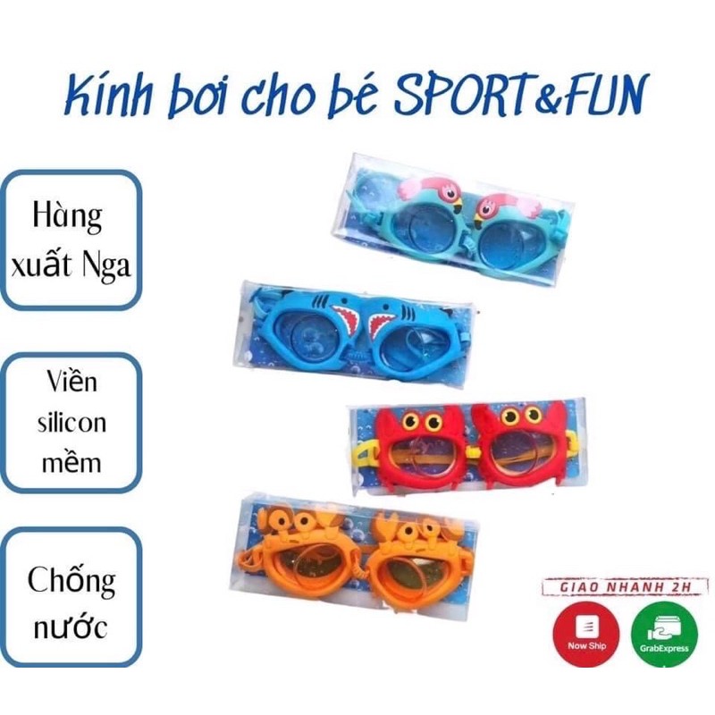 Kính bơi Sport&Fun xuất Nga dư xịn cho bé trai và gái