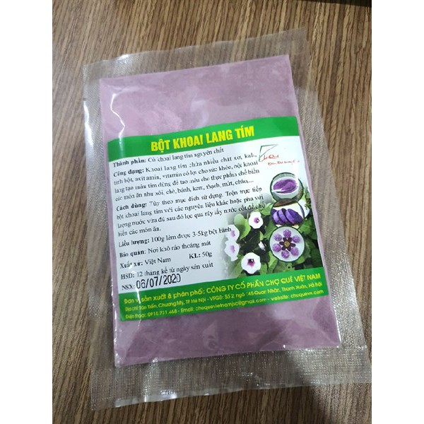 Bột màu khoai lang tím ⚡ GIÁ TỐT NHẤT ⚡ 50g bột màu dùng để tạo màu tím, hoặc bổ sung dưỡng chất, chế biến các món xôi