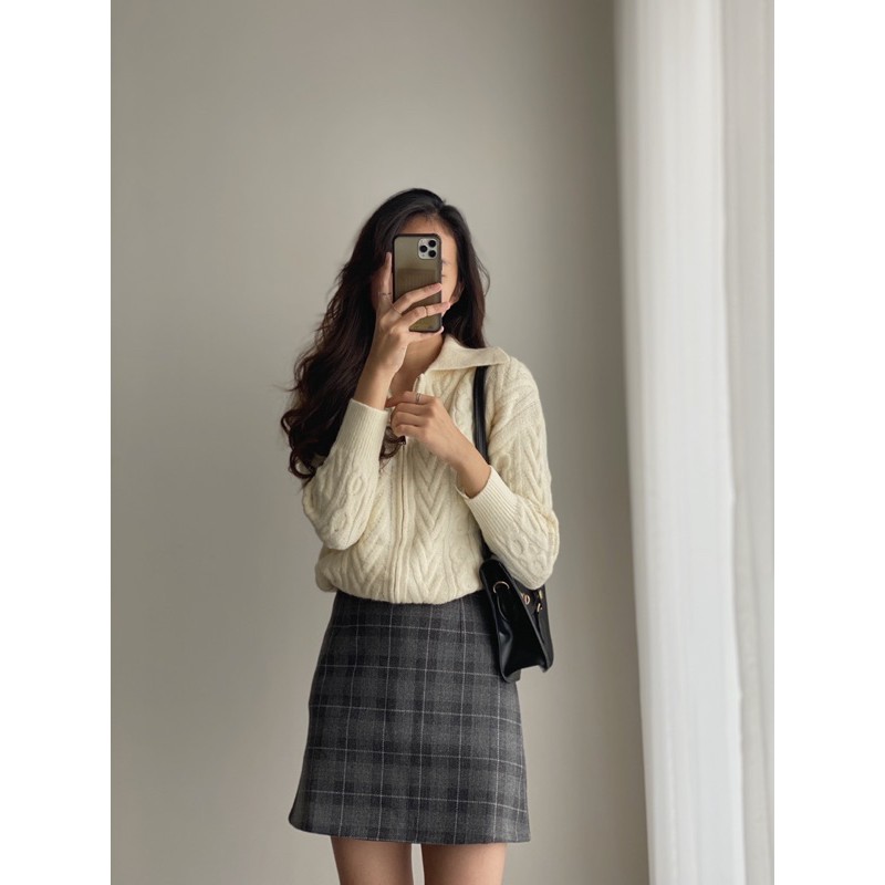 [Mã FAXANH55 giảm 10K đơn 50K] chân váy dạ kẻ 6630 | BigBuy360 - bigbuy360.vn