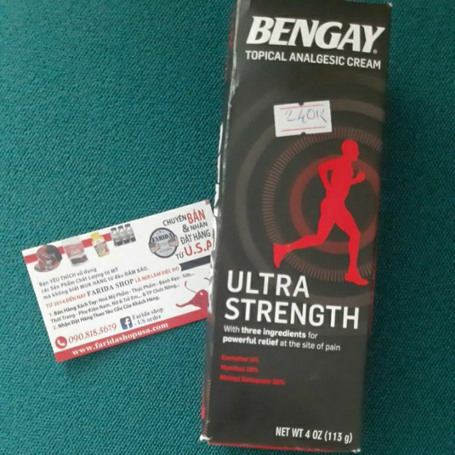 Hsđ:10.2024.KEM XOA BÓP GIẢM ĐAU NHỨC BẮP THỊT BENGAY ULTRA STRENGTH NONGREASY PAIN RELIEVING 4OZ - 113GRAM