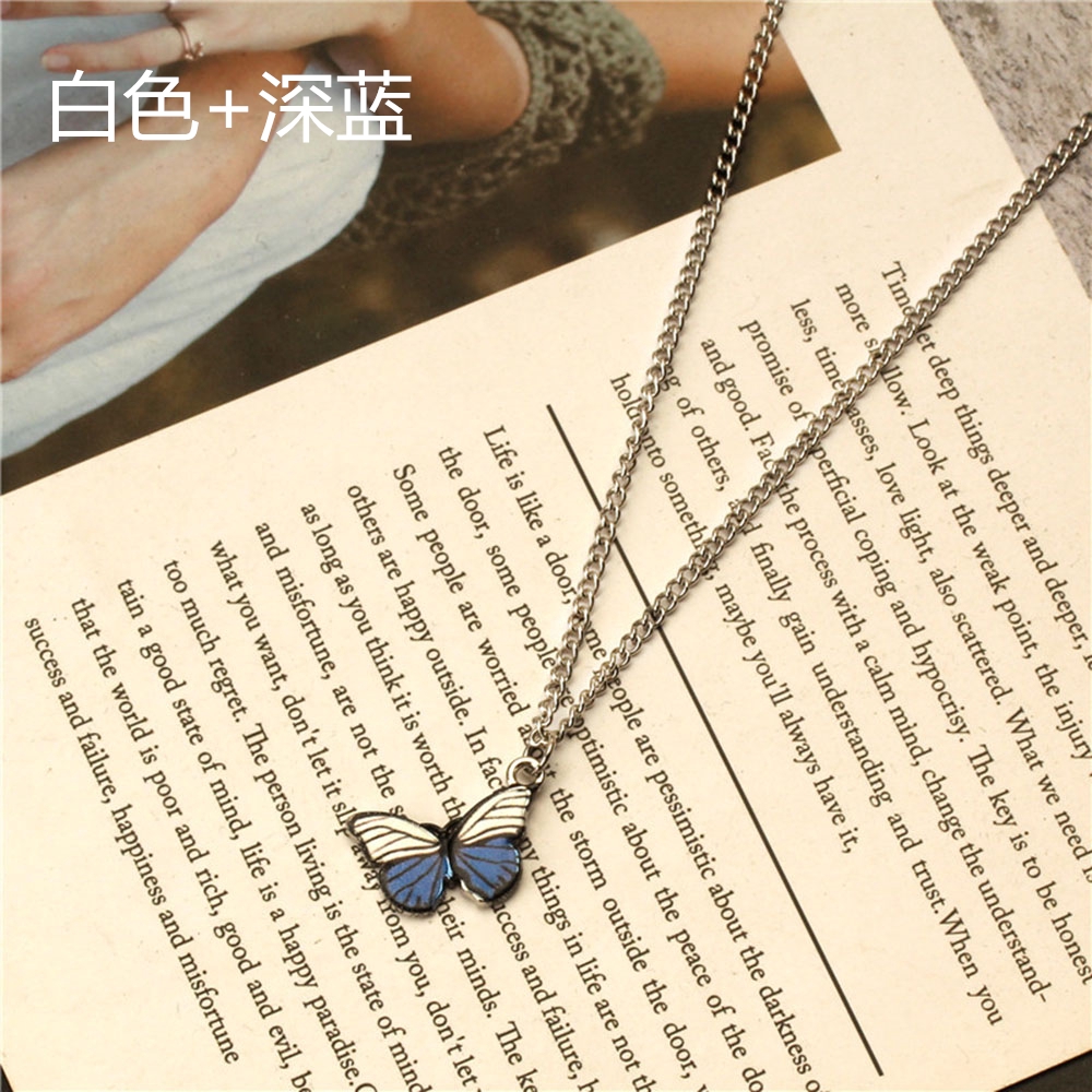 1 vòng cổ Mặt Bươm Bướm Nhiều Màu Phong Cách Cổ Điển