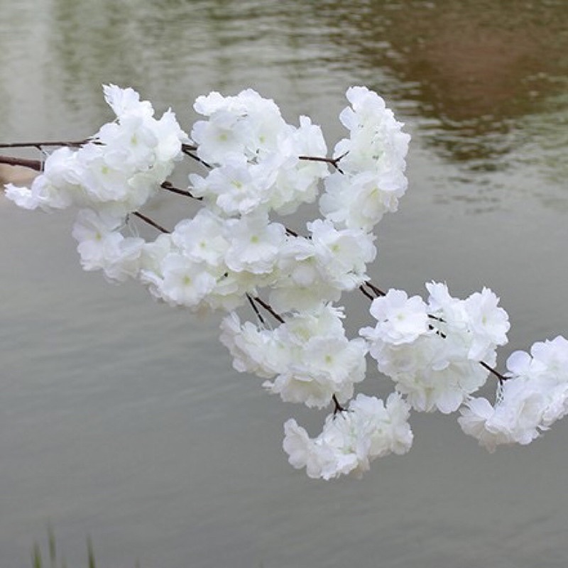 Cành hoa anh đào Nhật Bản 1m làm cây đào nhân tạo, hoa giả trang trí nhà cửa, sân vườn, nhà hàng, khách sạn