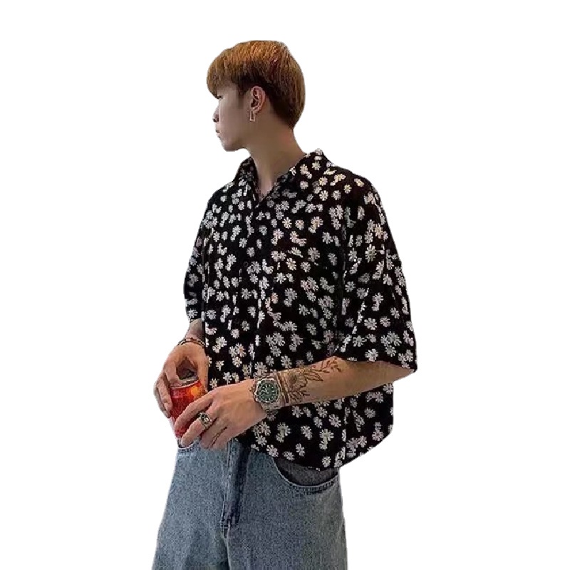 Áo Sơ Mi Nam Tay Ngắn Dáng Rộng In Họa Tiết Phong Cách Hawaii size M-3XL