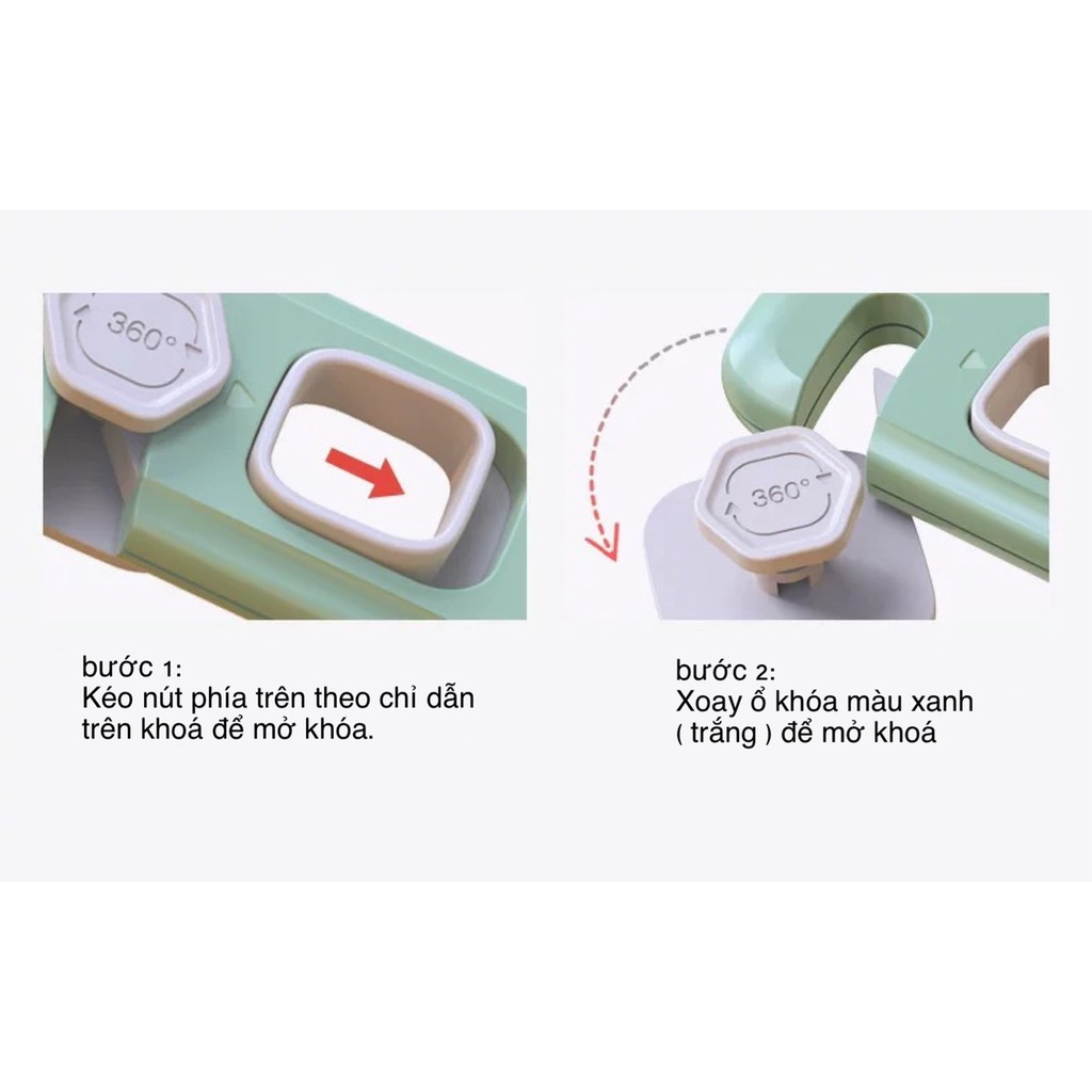 Khóa tủ lạnh, khoá ngăn kéo, tủ đồ chống kẹp tay an toàn cho bé Looktosee chất liệu nhựa ABS
