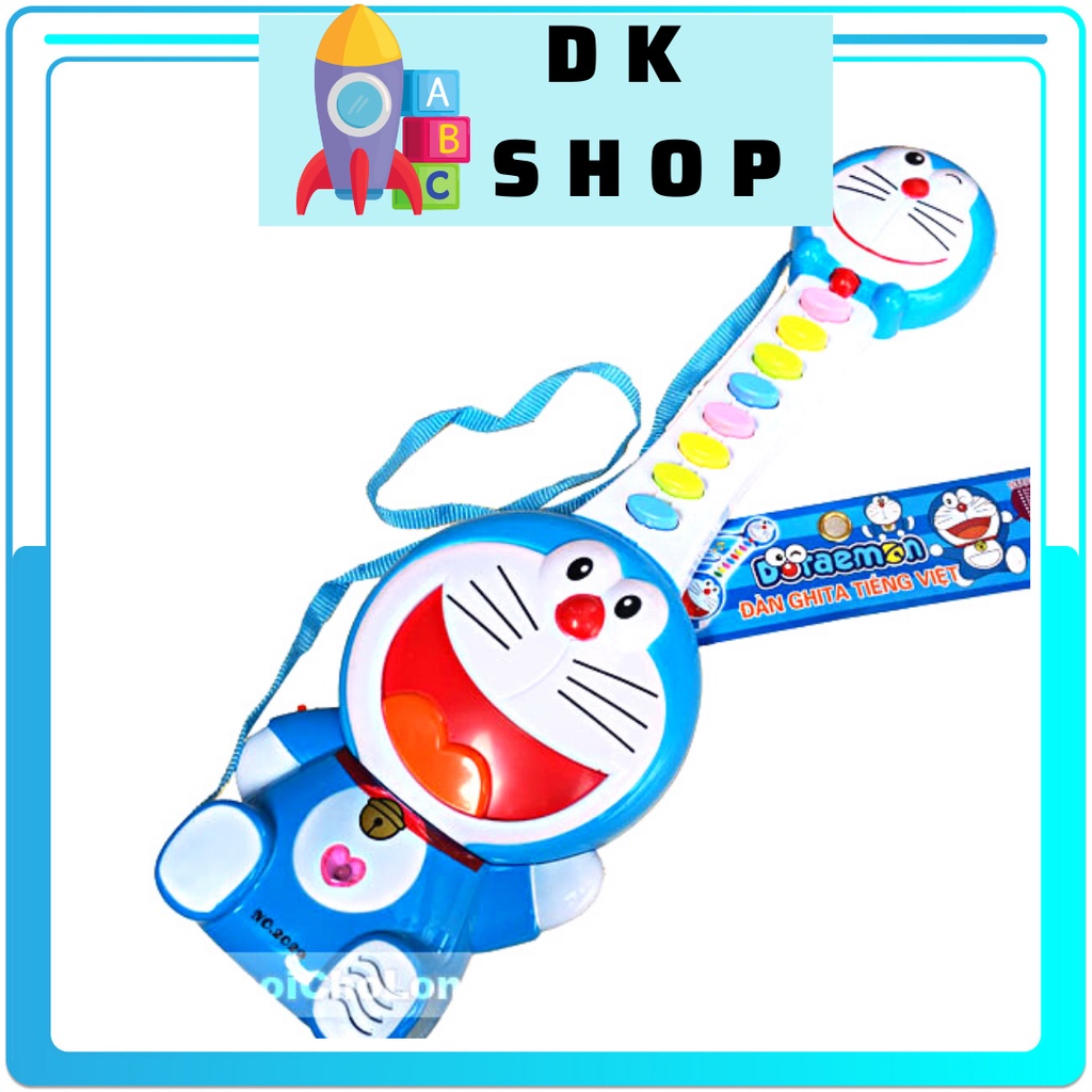 Bộ đàn ghita-guitar-organ-dương cầm-doraemon-Đô rê mon-đồ chơi phát nhạc-nghe nhạc-nghệ thuật-Bé thử sức vai trò ca sĩ