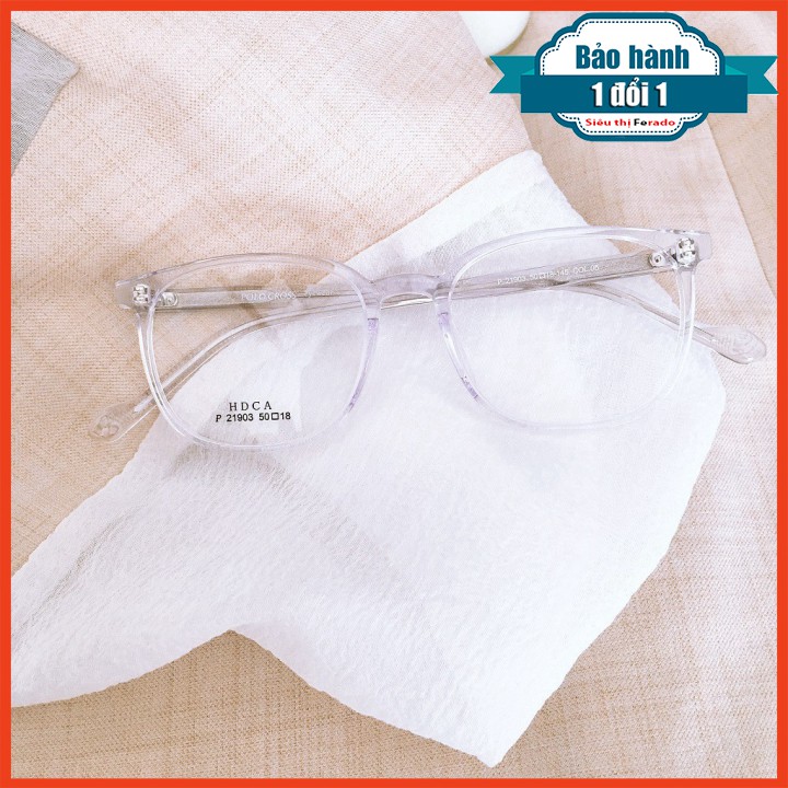 [Gía siêu rẻ]  Gọng kính tròn bầu 21903 đã đeo là XINH -Nhận Cắt Mắt-Tặng kèm hộp+khăn+Chai nước lau kính