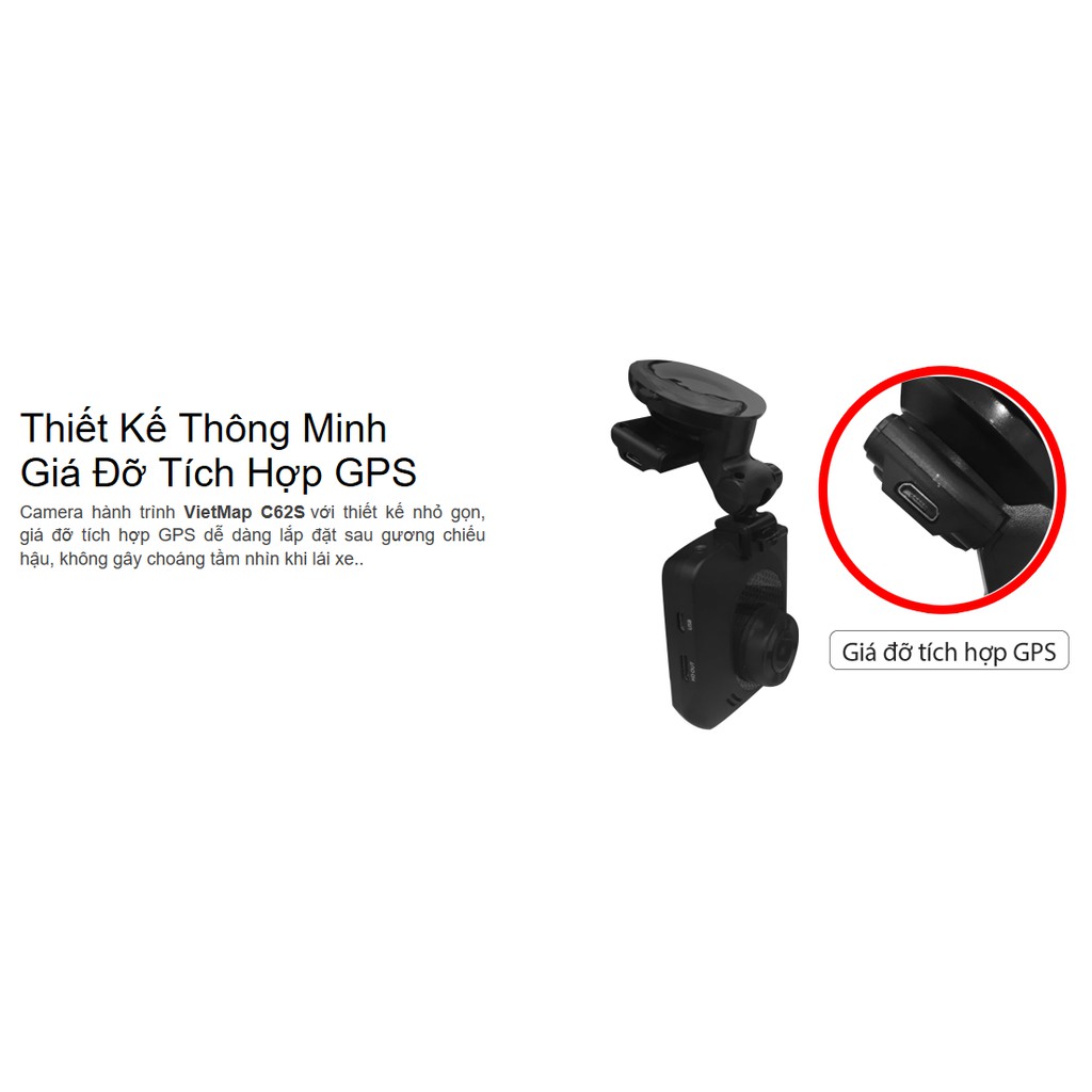 Camera hành trình Vietmap C62S - Kèm Thẻ Nhớ 128Gb