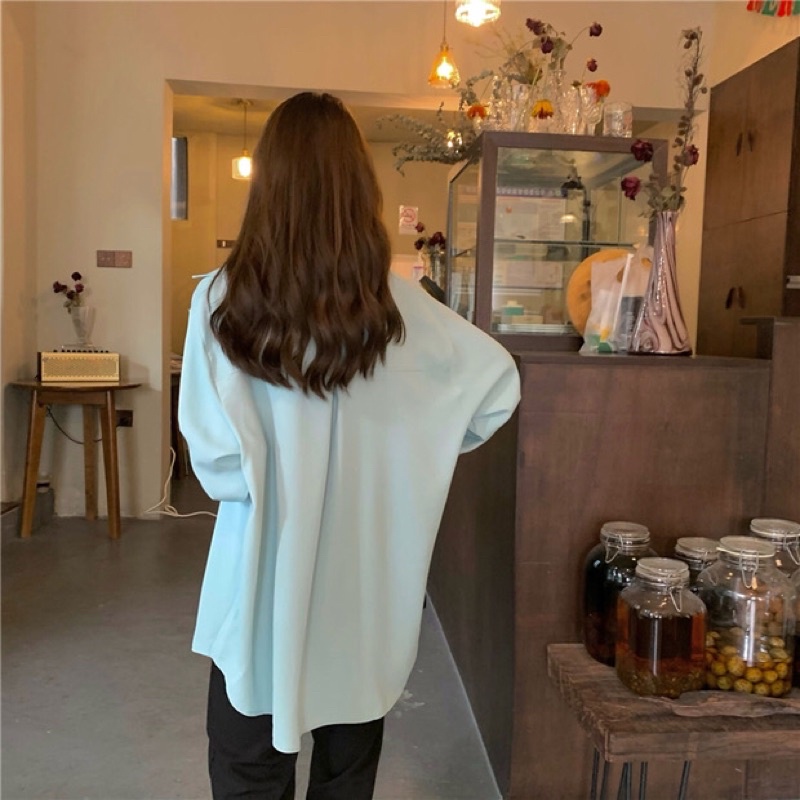 Áo sơ mi nữ ulzzang đơn giản -vải voan sợi polyester cực xinh hàng loại 1 cap cấp lên form chuẩn đi học đi làm