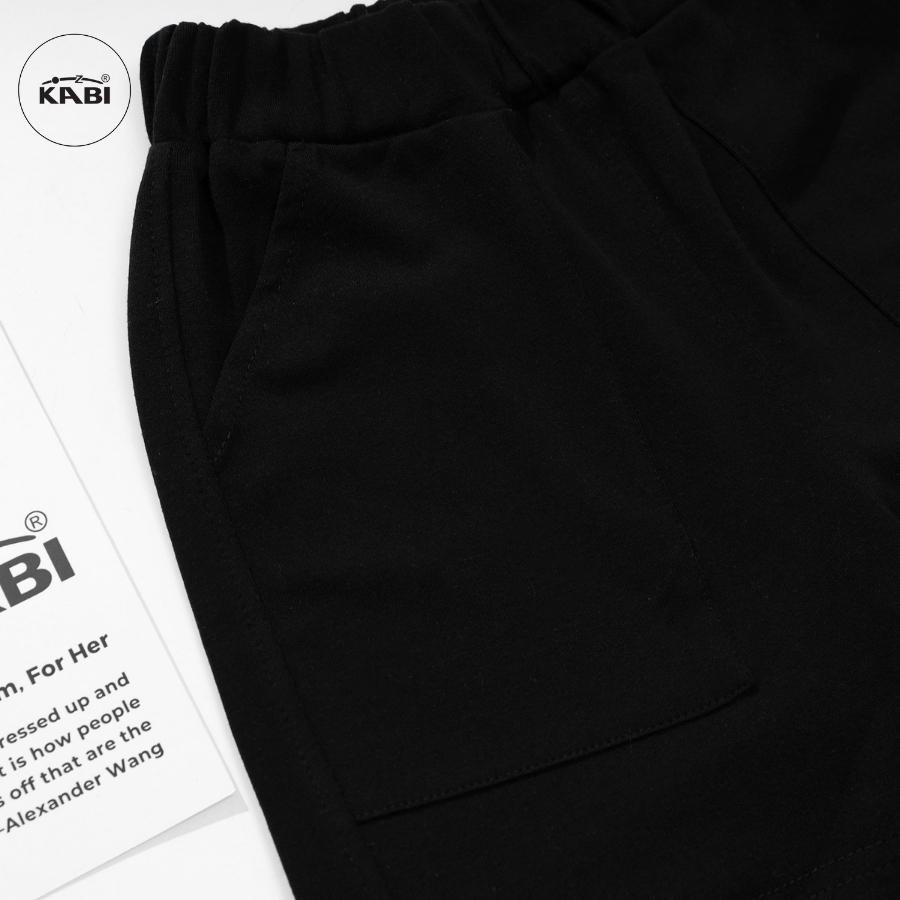Quần đùi thun bé trai KABI sooc cotton thoáng mát thoải mái cho bé màu trơn thêu họa tiết - BQN003