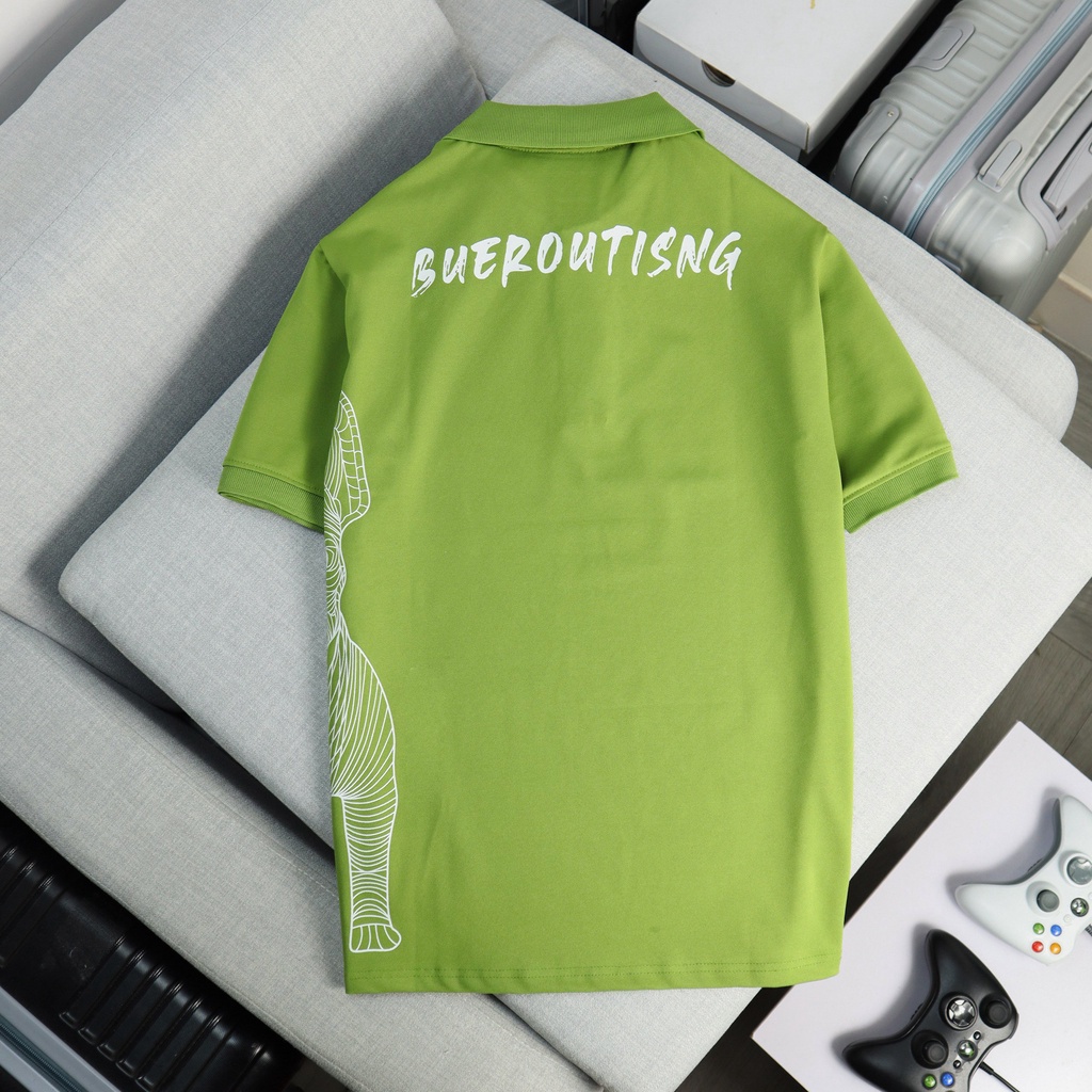 Áo polo nam form rộng cao cấp đẹp unisex có cổ màu trắng đen xanh rêu vải cá sấu Muradfashion MRT20