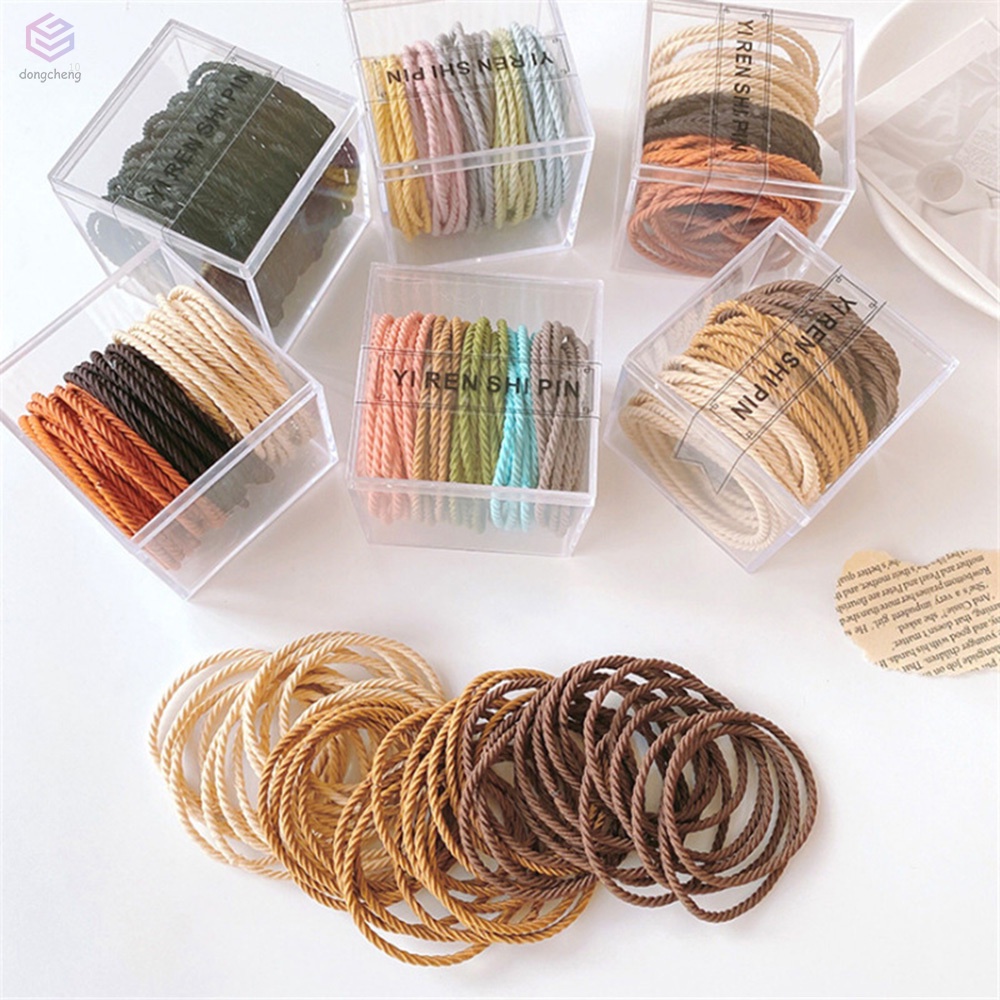 Set 50 Dây Cột Tóc Có Thể Tái Sử Dụng Siêu Bền Cho Nữ