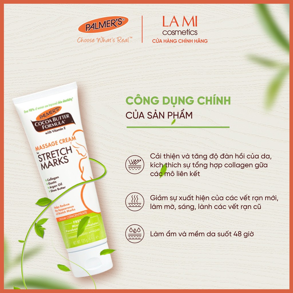 [Chính Hãng - Giá Sỉ] Kem ngăn ngừa và làm giảm rạn da khi mang thai Palmer's 125g