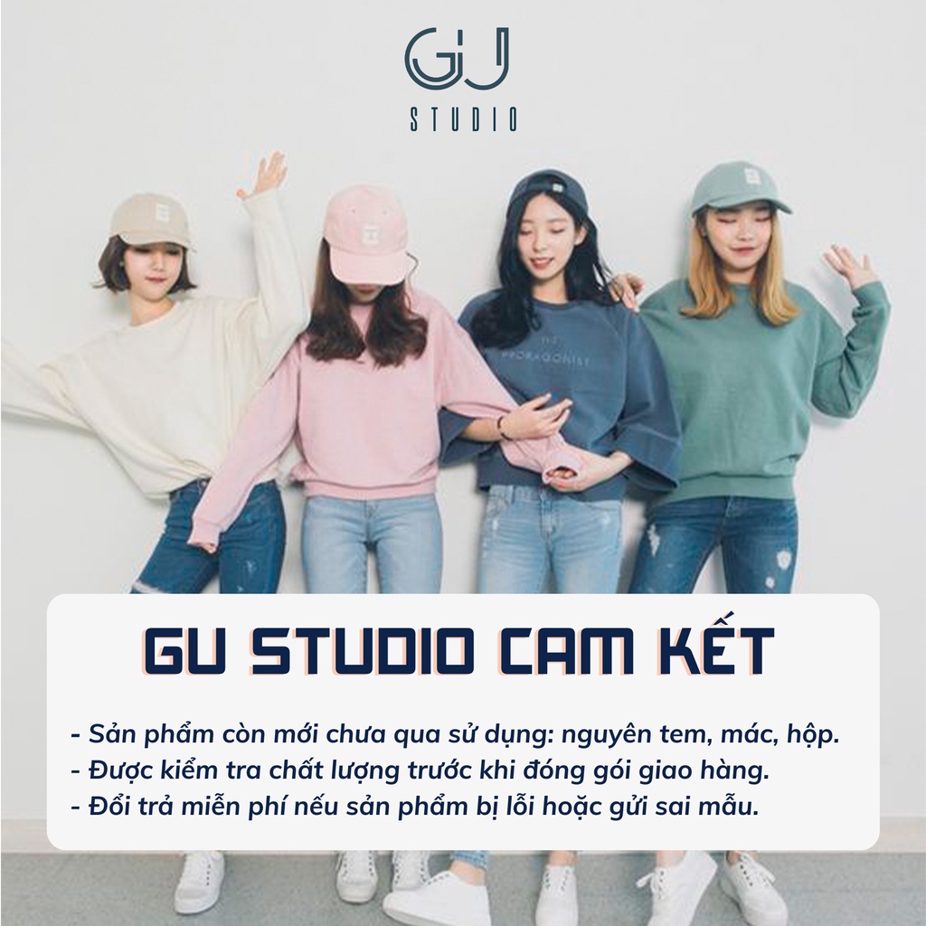 Nón lưỡi trai thêu chữ Stubble nam nữ Quảng Châu chất kaki cotton thời trang cao cấp form unisex phong cách GU08