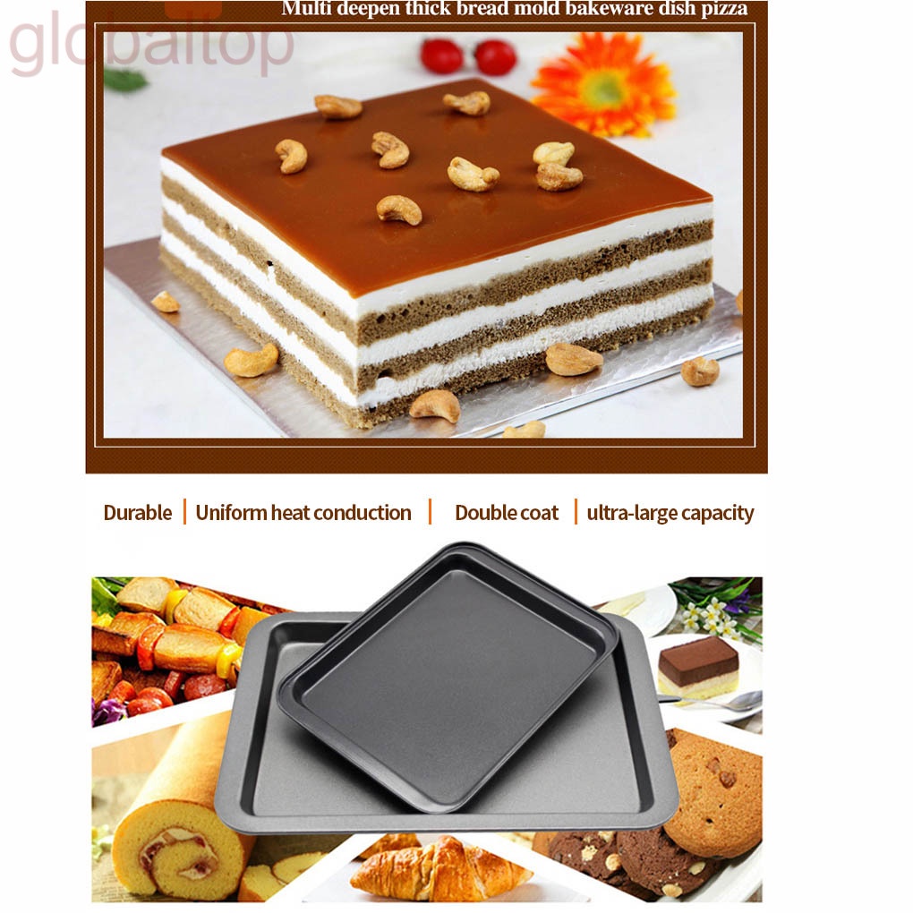 Khay nướng bánh bằng thép không gỉ chống dính hình chữ nhật