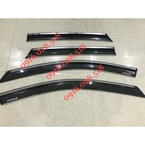 Vè che mưa ô tô Hyundai Kona 2020-2021 chỉ INOX, loại Dày ve che mua o to