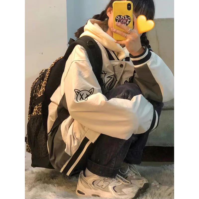 Áo bomber jacket dù 2 lớp 2021, Áo khoác bomber nữ form rộng chất dù thời trang quảng châu unisex