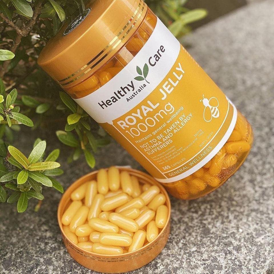 Viên Uống Sữa Ong Chúa Healthy Care Royal Jelly 365 Viên Đẹp Da Làm Chậm Lão Hóa