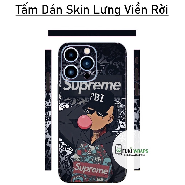 Tấm dán Skin Mặt Sau FULL VIỀN Dành Cho 13prm , 12prm , 11prm , x, xs, xr , xsm , ip12 , ip13 , ip11 , 7p - FukiShop