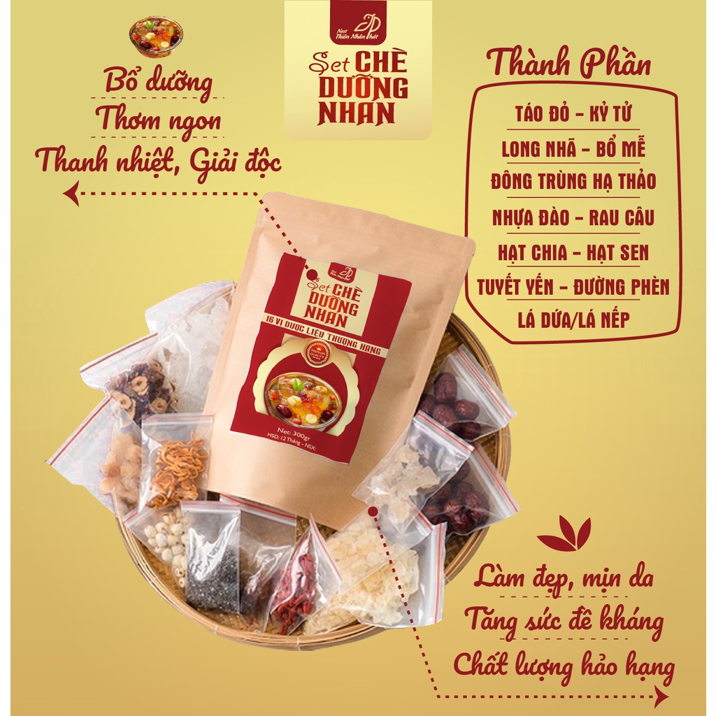 Set Nguyên Liệu Chè Dưỡng Nhan Tuyết Yến 16 Vị Thảo Mộc Cao Cấp Bổ Dưỡng Thiên Nhân Phát - Hanayuki Clinic Vietnam
