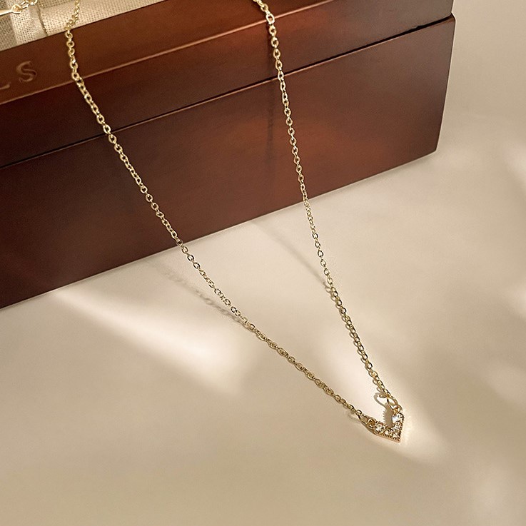 Vòng cổ Mặt Trái Tim Đính Đá Màu Sắc Thời Trang Hàn Quốc Cho Nữ