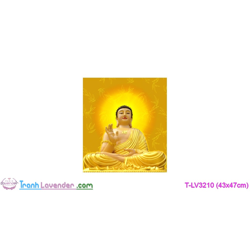[T-LV3210]Tranh thêu chữ thập Tôn giáo Phật tổ như lai (43x47cm)