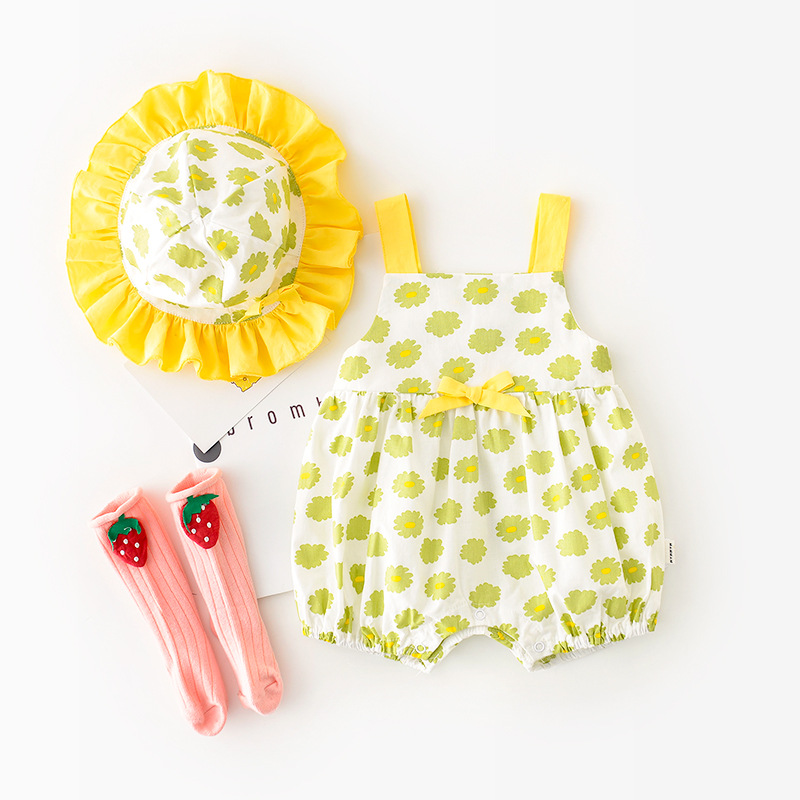Jumpsuit Sát Nách Cho Bé Gái Từ 0-24 Tháng Tuổi
