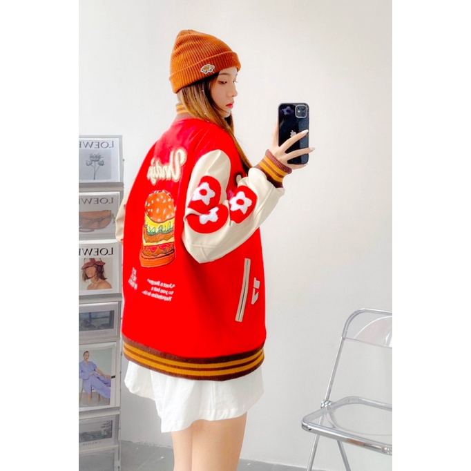 Áo Khoác Bomber Nữ Chất Nỉ PE Loại 1 Mềm 3 Màu In Họa Tiết Khác Biệt Mặc Đẹp Che Nắng Tốt [NEW UNISEX]